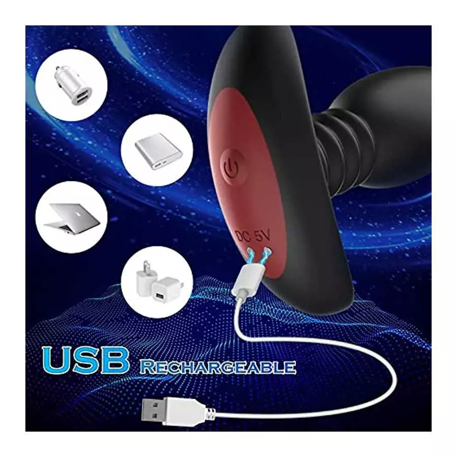 Prostate Massager Anal Vibrator, Anal Plug Vibrating with 10 Vibration Modes, Remote Control Anal Dildo Butt Plug, P Spot Massag