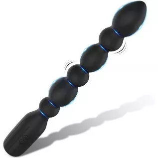 Vibrating Anal Beads Butt Plug, Sex Toys Flexible Silicone 10 Vibration Modes Graduated Design Prostate Massager Bullet Vibrator