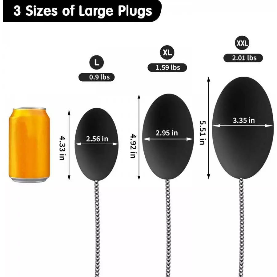 Anal Plug with Chain, Big Anal Toys, Big Anal Sex Toys, Large Silicone Buttplug, Big Anal Trainer Training, Large Butt Plug, Big