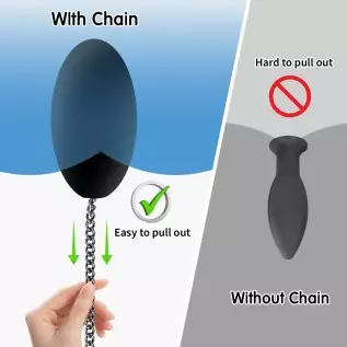 Anal Plug with Chain, Big Anal Toys, Big Anal Sex Toys, Large Silicone Buttplug, Big Anal Trainer Training, Large Butt Plug, Big