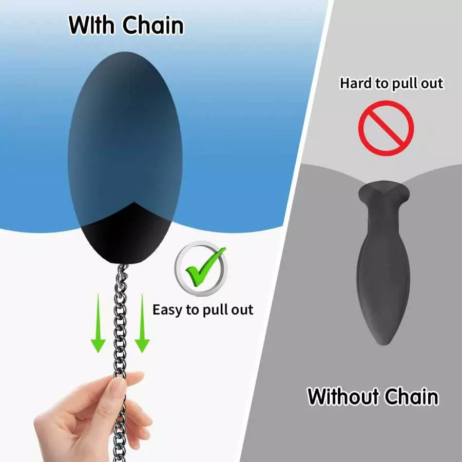 Anal Plug with Chain, Big Anal Toys, Big Anal Sex Toys, Large Silicone Buttplug, Big Anal Trainer Training, Large Butt Plug, Big