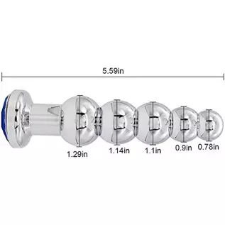 Anal Plug Gem Anal Beads - 5 Beads Metal Butt Plug Pleasure Wand Anal Sex Toys for Men and Women Romi Anal Plug Gem Anal Beads - 5 Beads Metal Butt Plug Pleasure Wand Anal Sex Toys for Men and Women Romi