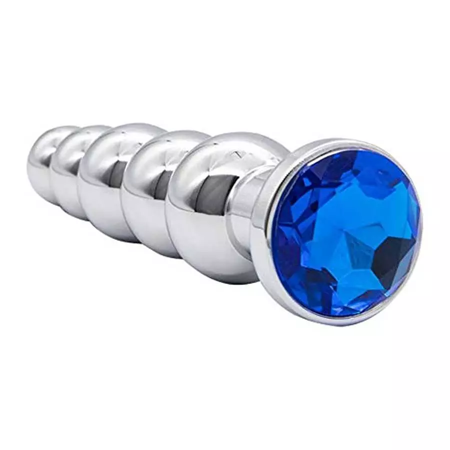 Anal Plug Gem Anal Beads - 5 Beads Metal Butt Plug Pleasure Wand Anal Sex Toys for Men and Women Romi
