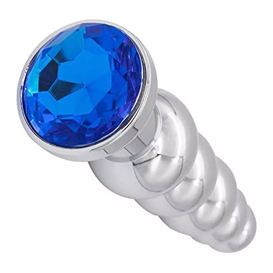 Anal Plug Gem Anal Beads - 5 Beads Metal Butt Plug Pleasure Wand Anal Sex Toys for Men and Women Romi