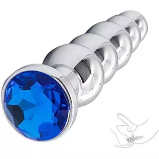 Anal Plug Gem Anal Beads - 5 Beads Metal Butt Plug Pleasure Wand Anal Sex Toys for Men and Women Romi Anal Plug Gem Anal Beads - 5 Beads Metal Butt Plug Pleasure Wand Anal Sex Toys for Men and Women Romi