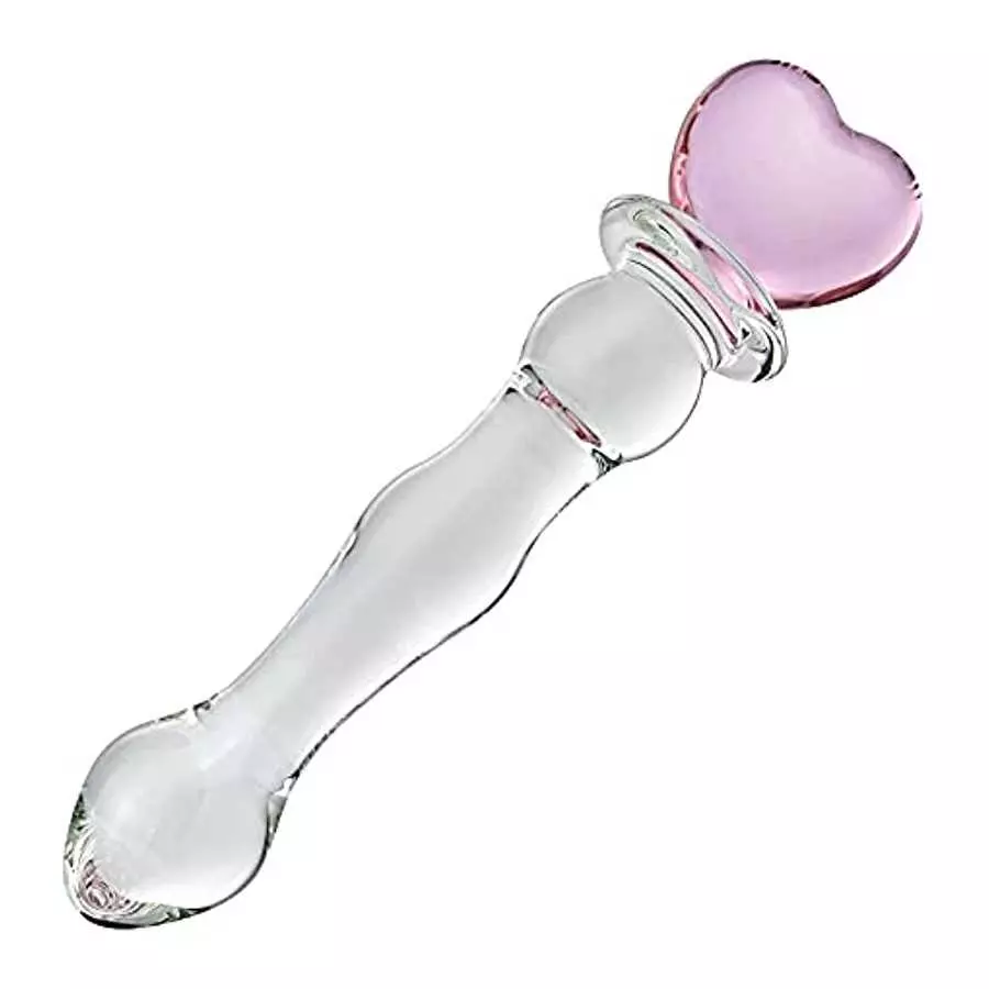 FST Glass Dildo Butt Plug, Glass Pleasure Wand, Heart Shape Crystal Massager Anal Sex Toys for Women Men Couple FST Glass Dildo Butt Plug, Glass Pleasure Wand, Heart Shape Crystal Massager Anal Sex Toys for Women Men Couple