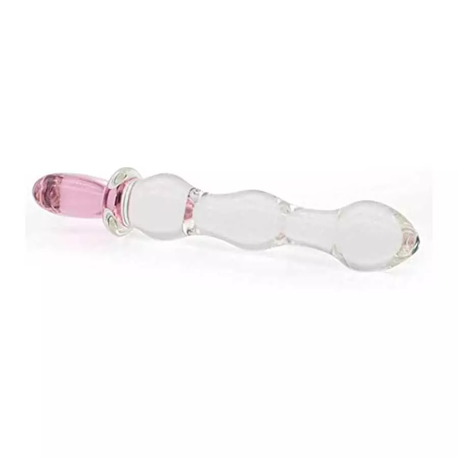 FST Glass Dildo Butt Plug, Glass Pleasure Wand, Heart Shape Crystal Massager Anal Sex Toys for Women Men Couple