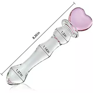 FST Glass Dildo Butt Plug, Glass Pleasure Wand, Heart Shape Crystal Massager Anal Sex Toys for Women Men Couple FST Glass Dildo Butt Plug, Glass Pleasure Wand, Heart Shape Crystal Massager Anal Sex Toys for Women Men Couple