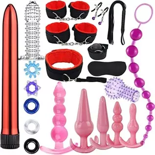 BOXIFA 21Pcs Bondage Restraint Silicone Anal Plug Sex Toys for Butt Plug, 1.0 Count