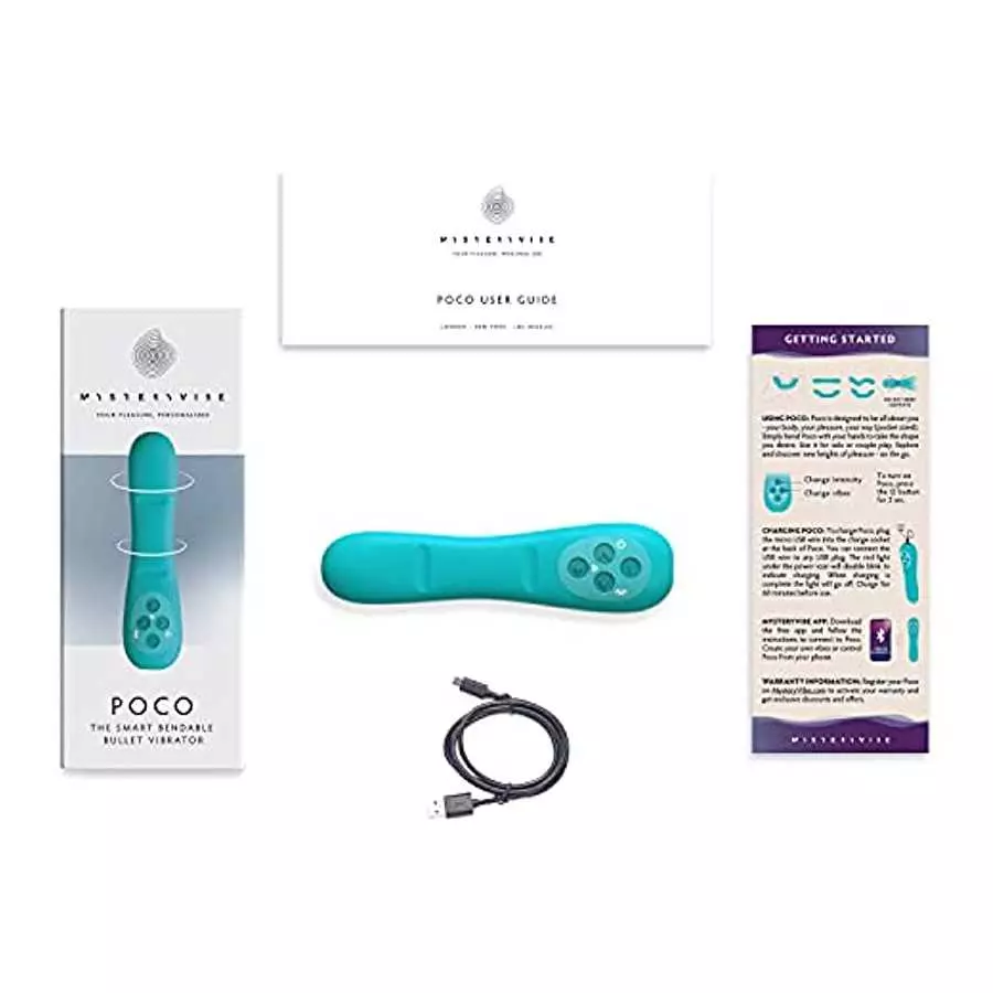 MysteryVibe Poco, The Targeted G-Spot Vibrator That Fits in Your Palm, Bendable Stimulator, 8 Preset Vibes, 16 Intensities, Part