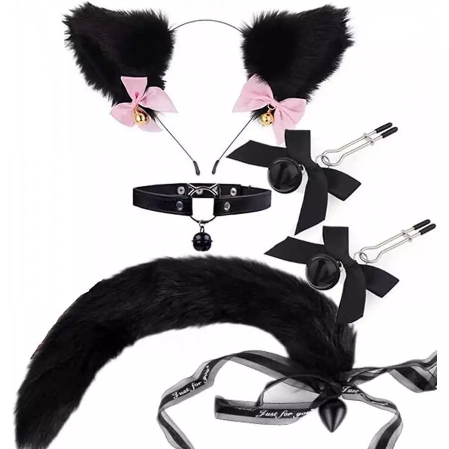 Anal Plug Butt Plug, 6Pcs/Set Sex Fox Tail Anales Plug Toys Butt Plugs with Cat Ears Headband and Necklace Metal Anal Sex Toys f Anal Plug Butt Plug, 6Pcs/Set Sex Fox Tail Anales Plug Toys Butt Plugs with Cat Ears Headband and Necklace Metal Anal Sex Toys f