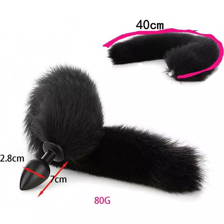 Anal Plug Butt Plug, 6Pcs/Set Sex Fox Tail Anales Plug Toys Butt Plugs with Cat Ears Headband and Necklace Metal Anal Sex Toys f