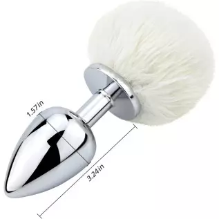 Bunny Tail Anal Plug, Metal Butt Plug with White Fluffy Rabbit Tail for Anal Sex Toys for Women Fun Sex Games (Medium) Bunny Tail Anal Plug, Metal Butt Plug with White Fluffy Rabbit Tail for Anal Sex Toys for Women Fun Sex Games (Medium)