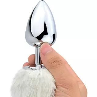 Bunny Tail Anal Plug, Metal Butt Plug with White Fluffy Rabbit Tail for Anal Sex Toys for Women Fun Sex Games (Medium) Bunny Tail Anal Plug, Metal Butt Plug with White Fluffy Rabbit Tail for Anal Sex Toys for Women Fun Sex Games (Medium)
