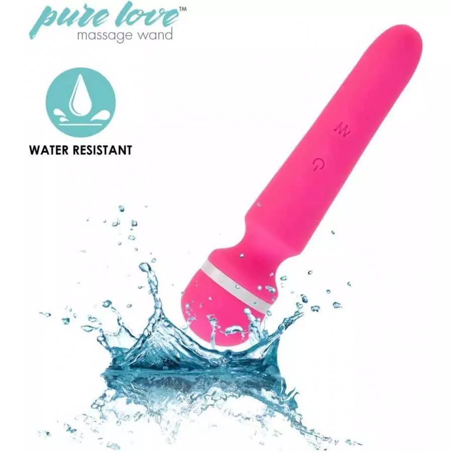 Pure Love Vibrator Wand, Personal Body Massager, Rechargeable Usb, Pink