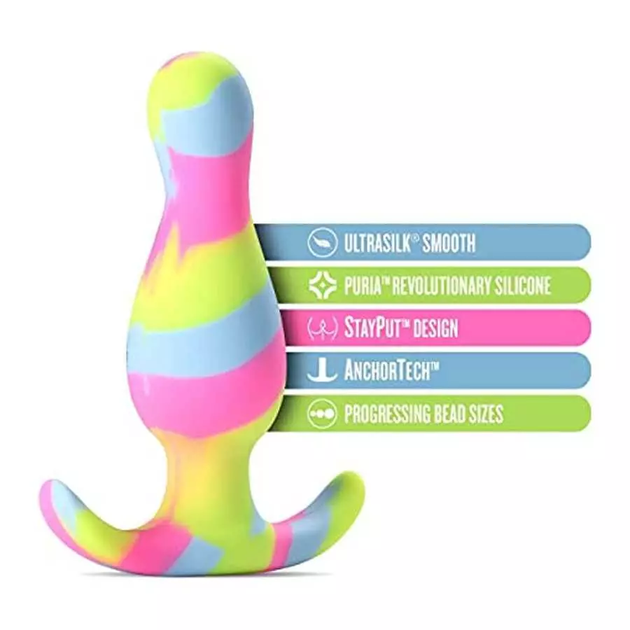 Blush Avant Kaleido Anal Plug - Tapered Head for Easy Insertion - Platinum Cured Puria Silicone - Ultrasilk Smooth - Anchortech 
