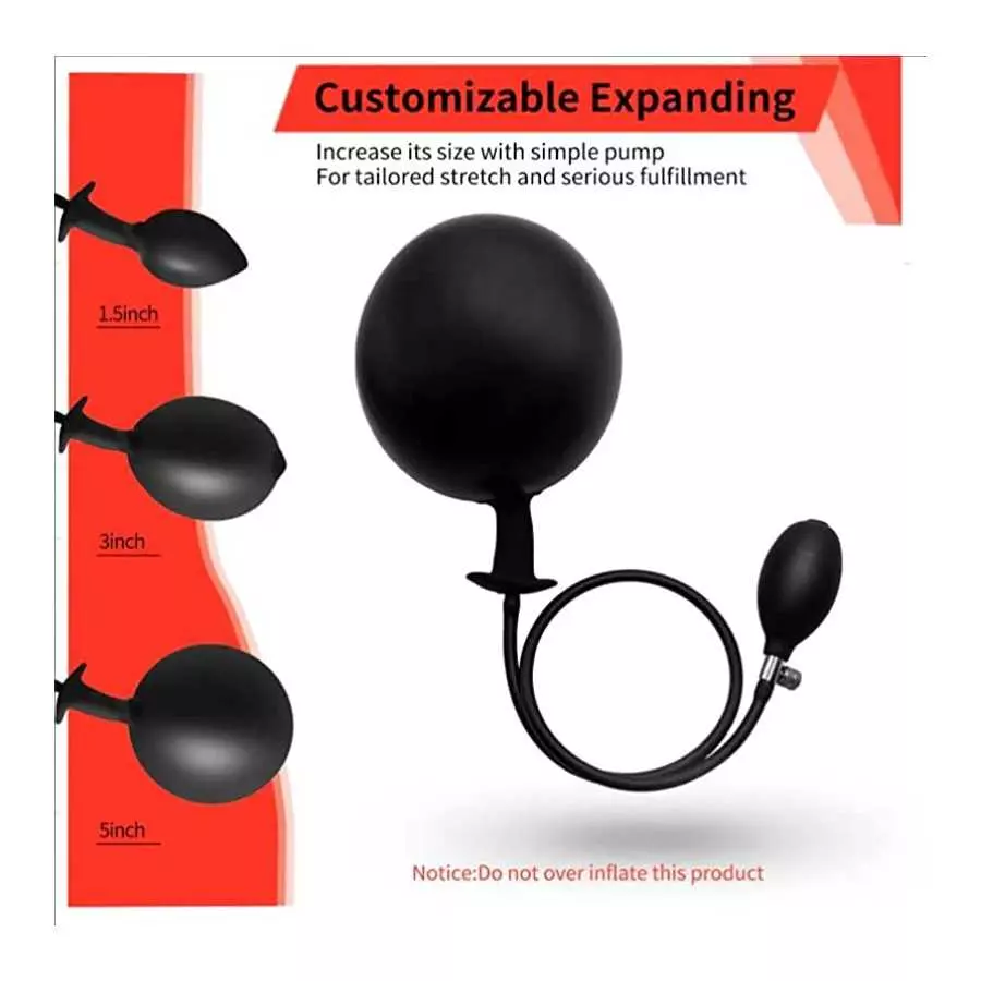 Silicone Expand Inflatable Anal Plug，Body-Safe Silicone Anal Balloon Pump with Quick Release Valve Stretch Anal Sex Toys for Beg