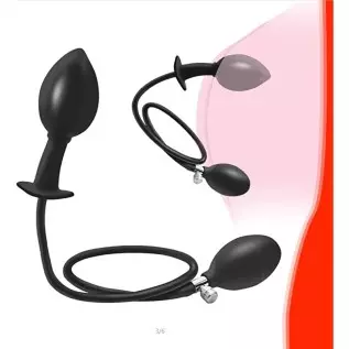 Silicone Expand Inflatable Anal Plug，Body-Safe Silicone Anal Balloon Pump with Quick Release Valve Stretch Anal Sex Toys for Beg