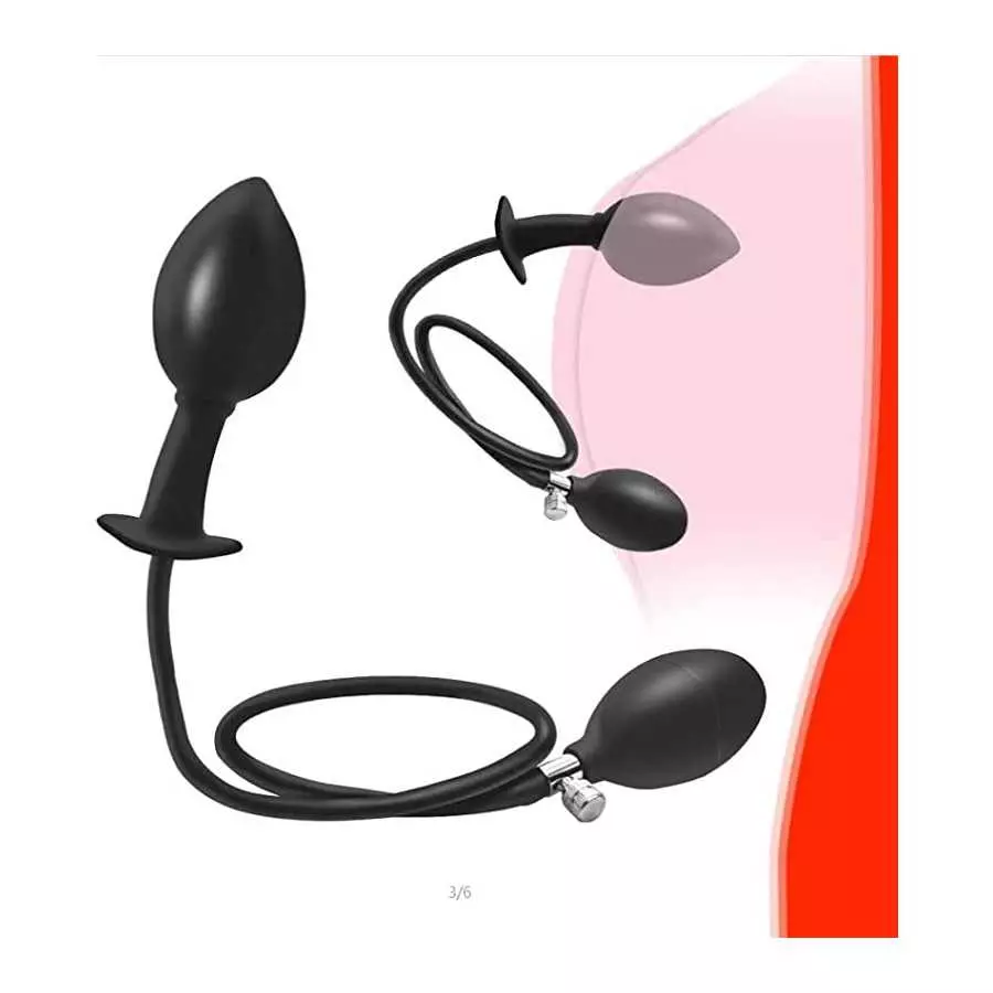 Silicone Expand Inflatable Anal Plug，Body-Safe Silicone Anal Balloon Pump with Quick Release Valve Stretch Anal Sex Toys for Beg