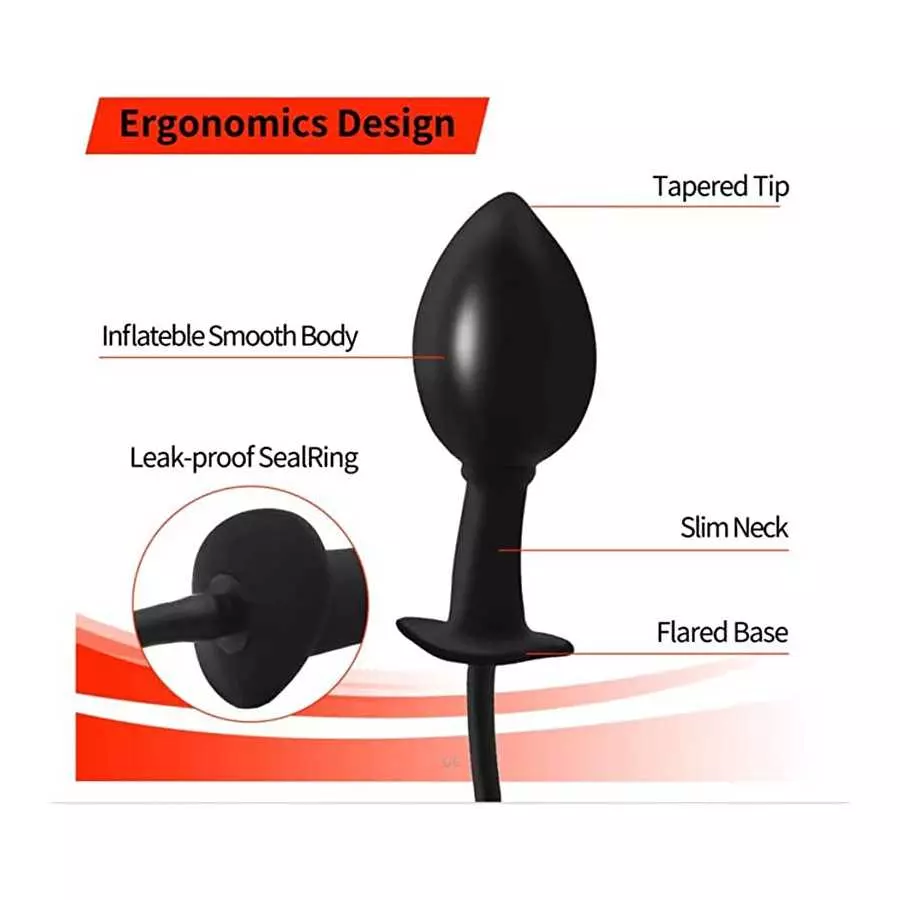 Silicone Expand Inflatable Anal Plug，Body-Safe Silicone Anal Balloon Pump with Quick Release Valve Stretch Anal Sex Toys for Beg