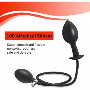 Silicone Expand Inflatable Anal Plug，Body-Safe Silicone Anal Balloon Pump with Quick Release Valve Stretch Anal Sex Toys for Beg