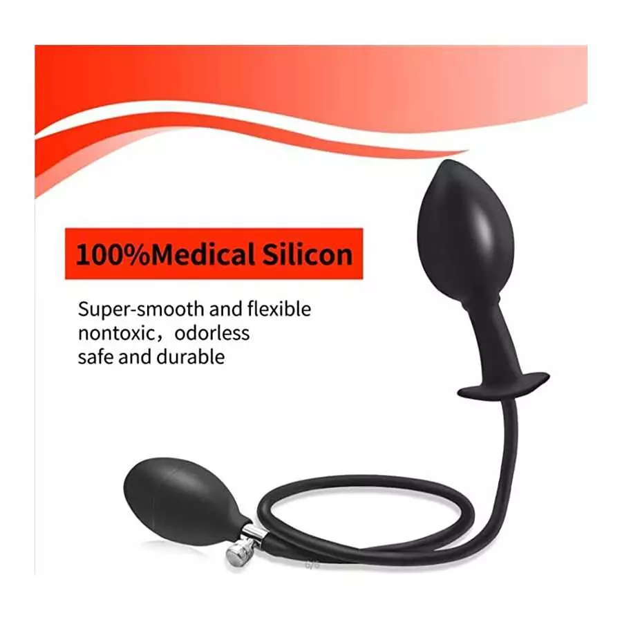 Silicone Expand Inflatable Anal Plug，Body-Safe Silicone Anal Balloon Pump with Quick Release Valve Stretch Anal Sex Toys for Beg