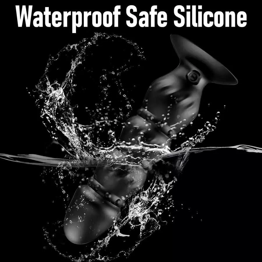 Vibrating Anal Beads Butt Plug, Prostate Massager Anal Vibrator with 10 Vibration Modes, Remote Control Flexible Silicone Rechar