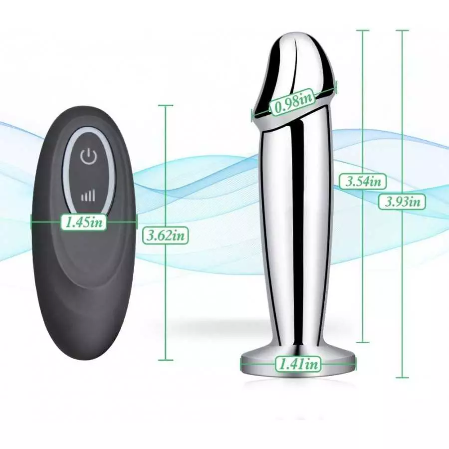 Vibrating Anal Plug Dildo with Remote Control, Rechargeable Metal Butt Plug Prostate Massager with 10 Modes, Magnetic Suction Ch