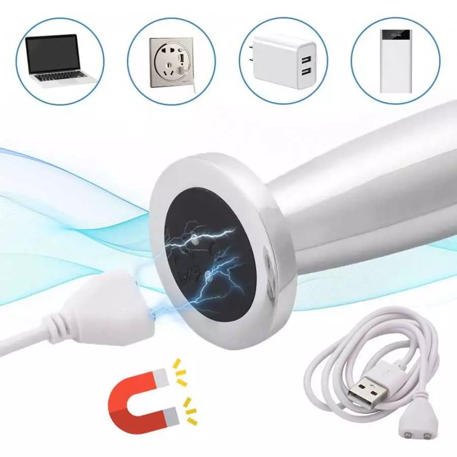 Vibrating Anal Plug Dildo with Remote Control, Rechargeable Metal Butt Plug Prostate Massager with 10 Modes, Magnetic Suction Ch