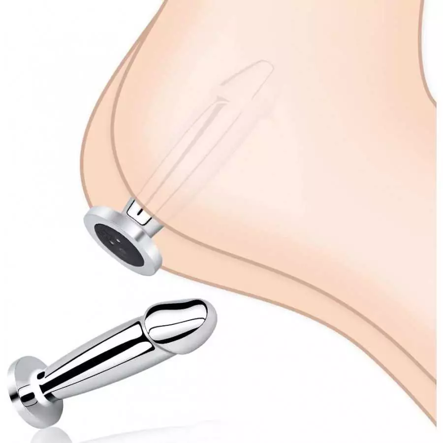 Vibrating Anal Plug Dildo with Remote Control, Rechargeable Metal Butt Plug Prostate Massager with 10 Modes, Magnetic Suction Ch