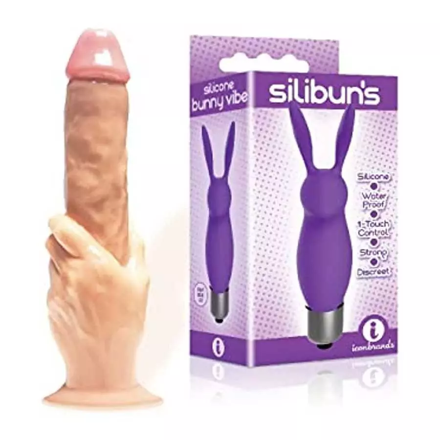 Sexy, Kinky Gift Set Bundle of Massive The Grip Cock-in-Hand Dildo and Icon Brands Silibuns, Silicone Bunny Bullet, Purple Sexy, Kinky Gift Set Bundle of Massive The Grip Cock-in-Hand Dildo and Icon Brands Silibuns, Silicone Bunny Bullet, Purple
