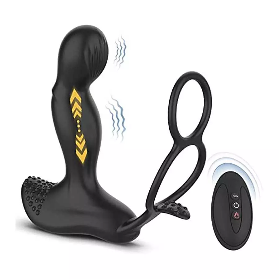 Prostate Massager Anal Plug Vibrator - Anal Sex Toys with Dual Cock Ring, Anus Stimulator Butt Plug with 7 Vibrating Modes Remot Prostate Massager Anal Plug Vibrator - Anal Sex Toys with Dual Cock Ring, Anus Stimulator Butt Plug with 7 Vibrating Modes Remot