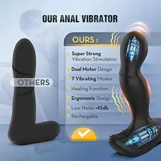 Prostate Massager Anal Plug Vibrator - Anal Sex Toys with Dual Cock Ring, Anus Stimulator Butt Plug with 7 Vibrating Modes Remot Prostate Massager Anal Plug Vibrator - Anal Sex Toys with Dual Cock Ring, Anus Stimulator Butt Plug with 7 Vibrating Modes Remot