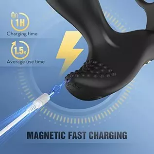 Prostate Massager Anal Plug Vibrator - Anal Sex Toys with Dual Cock Ring, Anus Stimulator Butt Plug with 7 Vibrating Modes Remot Prostate Massager Anal Plug Vibrator - Anal Sex Toys with Dual Cock Ring, Anus Stimulator Butt Plug with 7 Vibrating Modes Remot