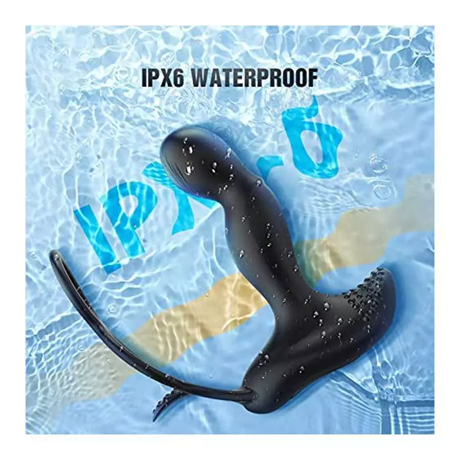 Prostate Massager Anal Plug Vibrator - Anal Sex Toys with Dual Cock Ring, Anus Stimulator Butt Plug with 7 Vibrating Modes Remot