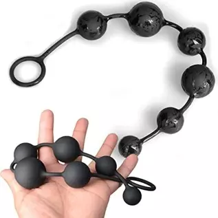 Anal Beads for Men/Women - 100% Silicone with Gradual Size Increase & Safe Pull Ring - Easy to Clean Anal Toys, BPA & Phthalate 