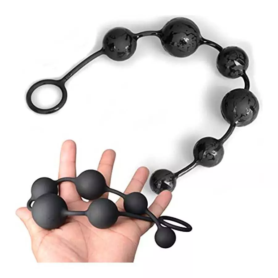 Anal Beads for Men/Women - 100% Silicone with Gradual Size Increase & Safe Pull Ring - Easy to Clean Anal Toys, BPA & Phthalate 
