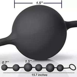 Anal Beads for Men/Women - 100% Silicone with Gradual Size Increase & Safe Pull Ring - Easy to Clean Anal Toys, BPA & Phthalate 