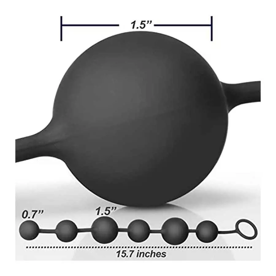 Anal Beads for Men/Women - 100% Silicone with Gradual Size Increase & Safe Pull Ring - Easy to Clean Anal Toys, BPA & Phthalate 