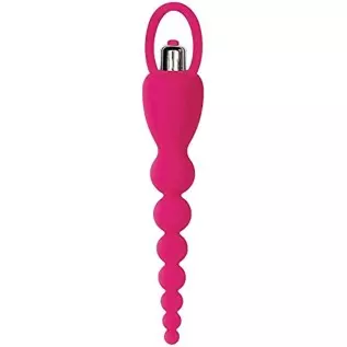 6k Booty Bliss Vibrating Anal Beads, Pink | Waterproof Silicone Butt Plug with Removable Bullet Vibrator | 7.75” Total Length, 6