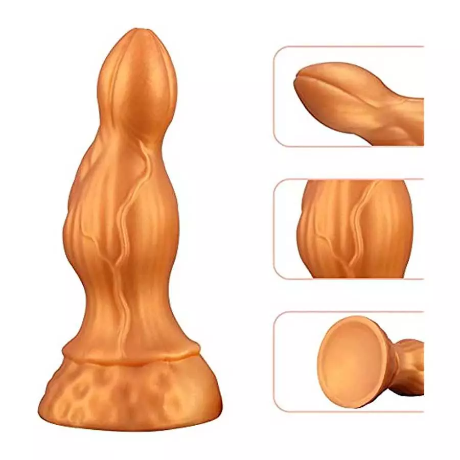 Anal Plugs Stimulator Adult Sex Toys with Strong Suction Cup for Hands-Free Play, Liquid Silicone Butt Plug Realistic Dildo Vagi