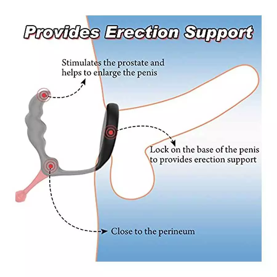 Spiral Anal Plug Prostate Massager for Men with Penis Ring, Banenu Silicone Cock Ring for Erection Sexual Pleasure Enhancing, Bu