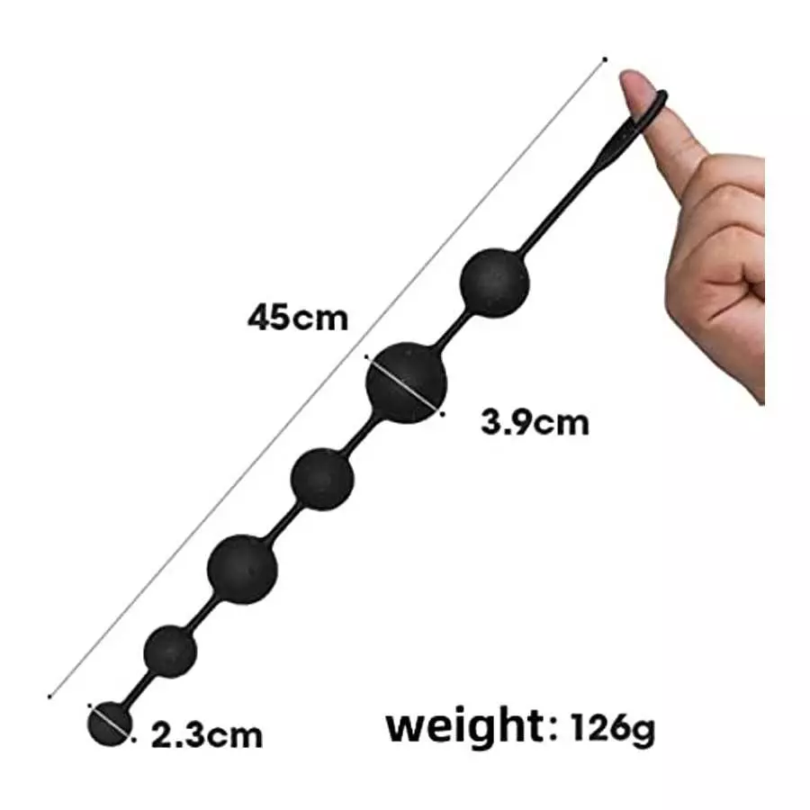 ERUN Anal Beads Butt Plug with Silicone Anal Bead Anal Sex Toys with Safe Pull Ring for Men/Women 100% Silicone with Gradual Siz