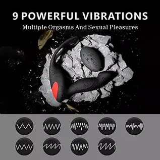 3-in-1 Remote Control Prostate Massager Vibrator with Penis Ring and Ball Loop, 9 Speeds Rechargeable Anal Sex Toy Waterproof G- 3-in-1 Remote Control Prostate Massager Vibrator with Penis Ring and Ball Loop, 9 Speeds Rechargeable Anal Sex Toy Waterproof G-