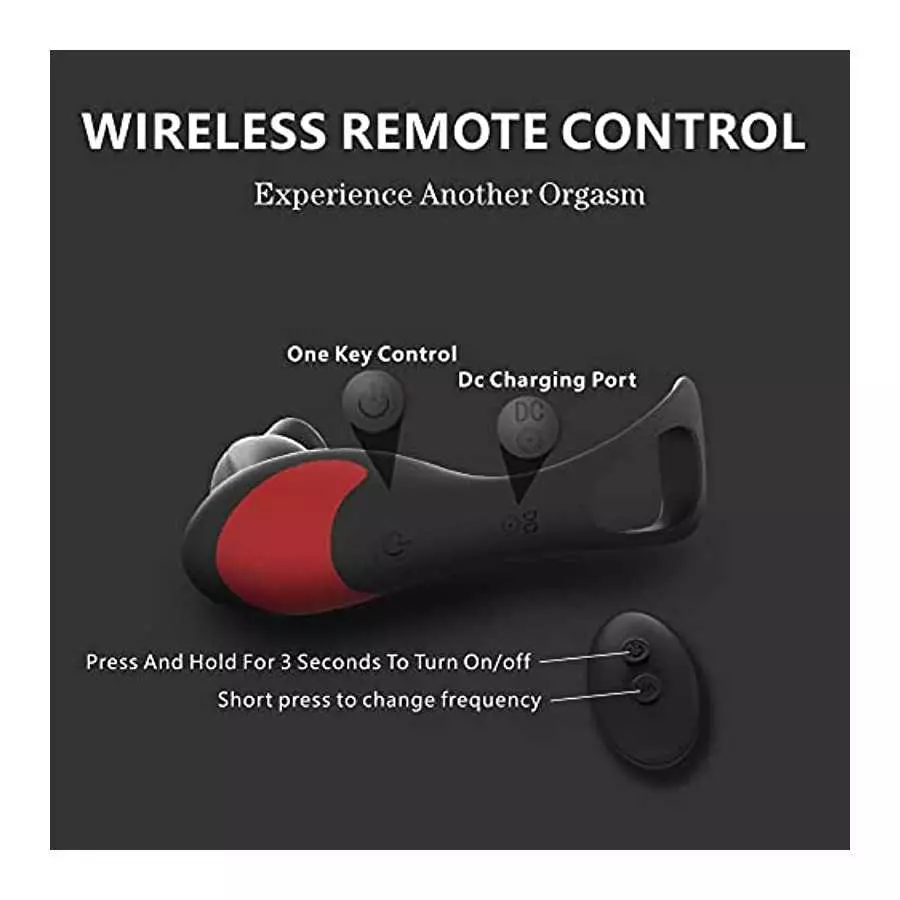 3-in-1 Remote Control Prostate Massager Vibrator with Penis Ring and Ball Loop, 9 Speeds Rechargeable Anal Sex Toy Waterproof G-