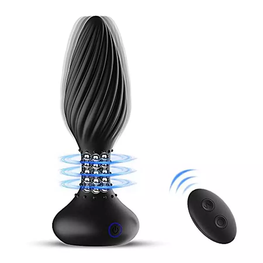 Male Vibrating Prostate Massager Rotating Anal Vibrator, Adorime Remote Control 10 Speeds Unisex G Spot Vibrator Anal Sex Toys w Male Vibrating Prostate Massager Rotating Anal Vibrator, Adorime Remote Control 10 Speeds Unisex G Spot Vibrator Anal Sex Toys w