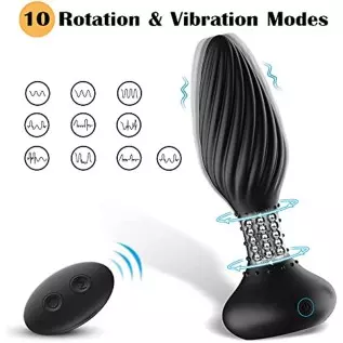 Male Vibrating Prostate Massager Rotating Anal Vibrator, Adorime Remote Control 10 Speeds Unisex G Spot Vibrator Anal Sex Toys w Male Vibrating Prostate Massager Rotating Anal Vibrator, Adorime Remote Control 10 Speeds Unisex G Spot Vibrator Anal Sex Toys w