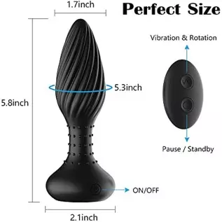 Male Vibrating Prostate Massager Rotating Anal Vibrator, Adorime Remote Control 10 Speeds Unisex G Spot Vibrator Anal Sex Toys w Male Vibrating Prostate Massager Rotating Anal Vibrator, Adorime Remote Control 10 Speeds Unisex G Spot Vibrator Anal Sex Toys w