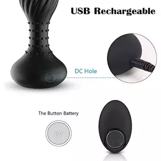 Male Vibrating Prostate Massager Rotating Anal Vibrator, Adorime Remote Control 10 Speeds Unisex G Spot Vibrator Anal Sex Toys w Male Vibrating Prostate Massager Rotating Anal Vibrator, Adorime Remote Control 10 Speeds Unisex G Spot Vibrator Anal Sex Toys w