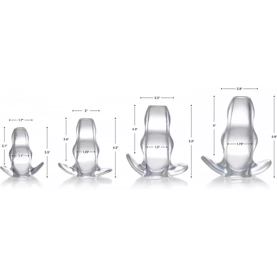 Master Series Clear View Hollow Anal Plug - Medium, (AG732-Med)